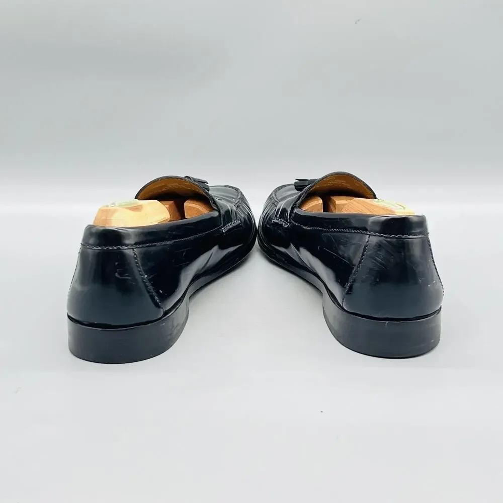 Cole Haan Shoes Mens 10 Black Leather Tassel Loafers Slip On Dress Round Toe